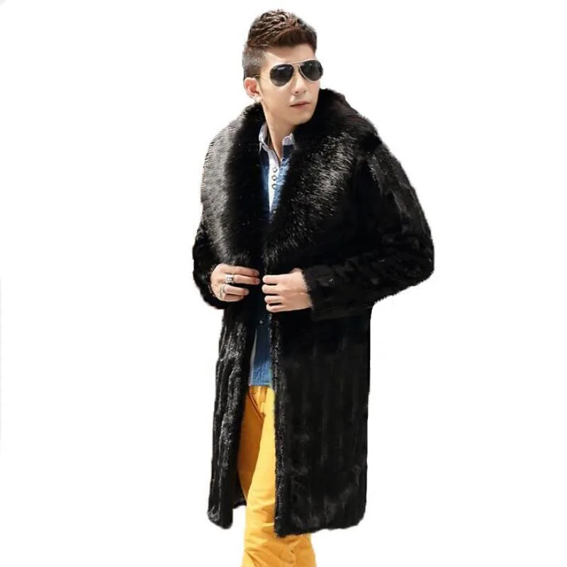 Buy Best selling!Winter men faux fur coat Black
