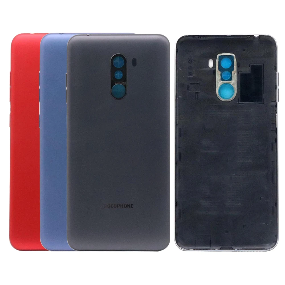 

For Xiaomi PocoPhone F1 Battery Cover Back Housing Rear Door Case For Pocophone F1 Battery Cover+Side button Key+Camera Len Poco