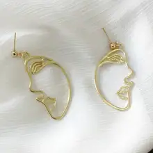 10 пара/лот тренд Мода Золотой Тон лицо Эффектные серьги для женщин