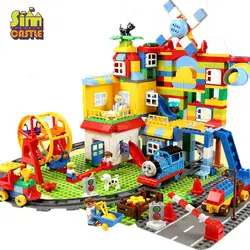 Большая частица строительные блоки замок Развивающие игрушки для детей раннее образование Совместимо LegINGly игрушки подарки для детей