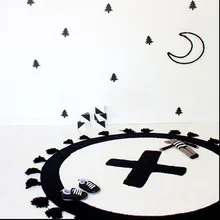 90*90cm Children Kids Boys Girls Cross Pattern Knitting Cotton Baby Toy Climb Pay Mat Round Cotton Rug Carpet For Kids Blanket