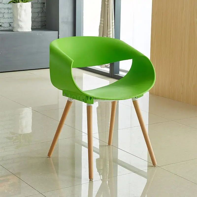 Nordic fashion modern plastic chair creative lounge chair designer chair solid wood negotiation chair back coffee chair - Цвет: ml4