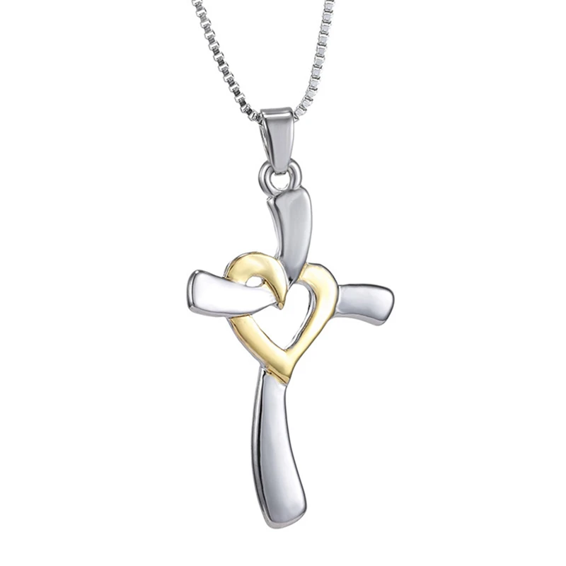 Gold Silver color Faith Hope Necklace Pendant Necklaces Jewelry Heart