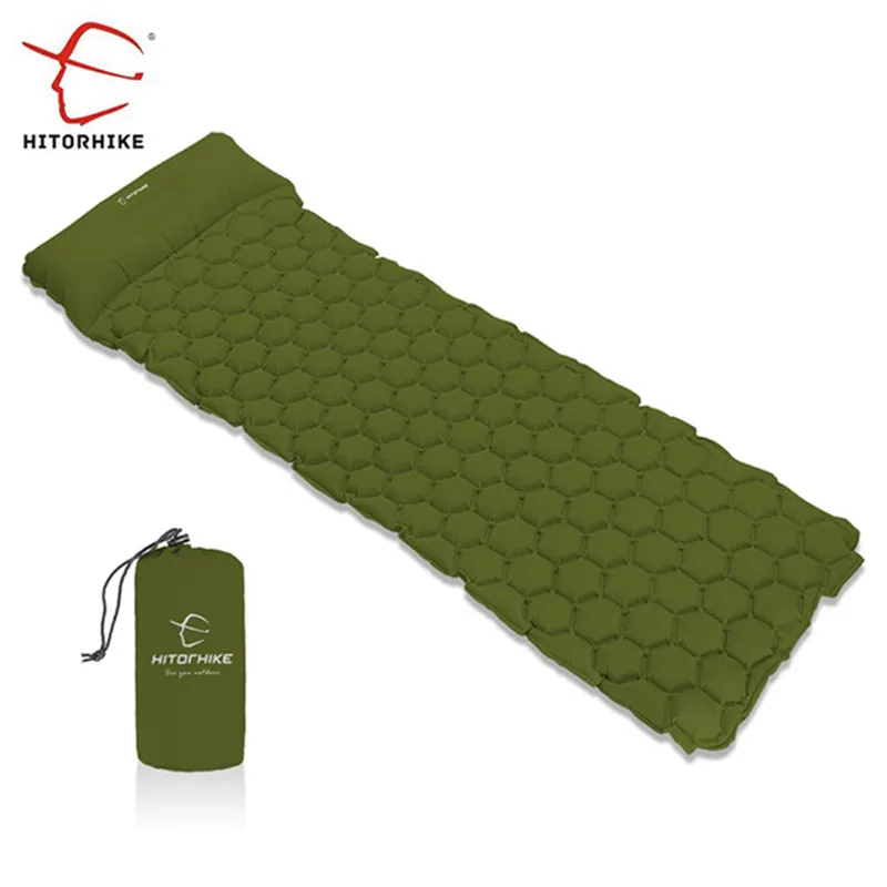 

Outdoor Inflatable Cushion Sleeping Bag Mat Fast Filling Air Moistureproof Camping Mat With Pillow Sleeping Pad