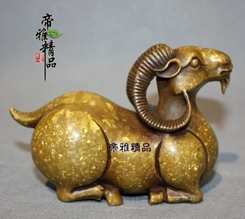 

China Palace Royal Bronze Copper Gild Sheep Goat Statue Art Decoration Sculpture