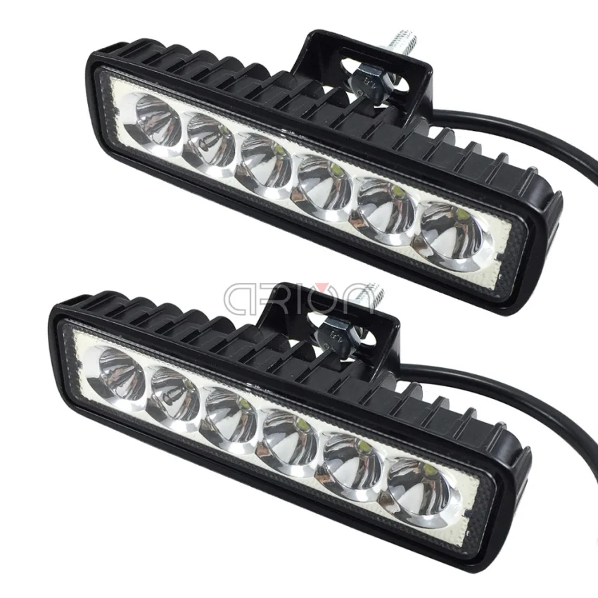 2Pcs 18W Spot 1 шт., комплект из 2 предметов, 18 Вт DRL светодиодный Спот Наводнение Светодиодный светильник рабочий светильник 9-32 в пост 4WD 12 Вольт светодиодный рабочий светильник s для внедорожника SUV машинками - Цвет: 2Pcs 18W Spot