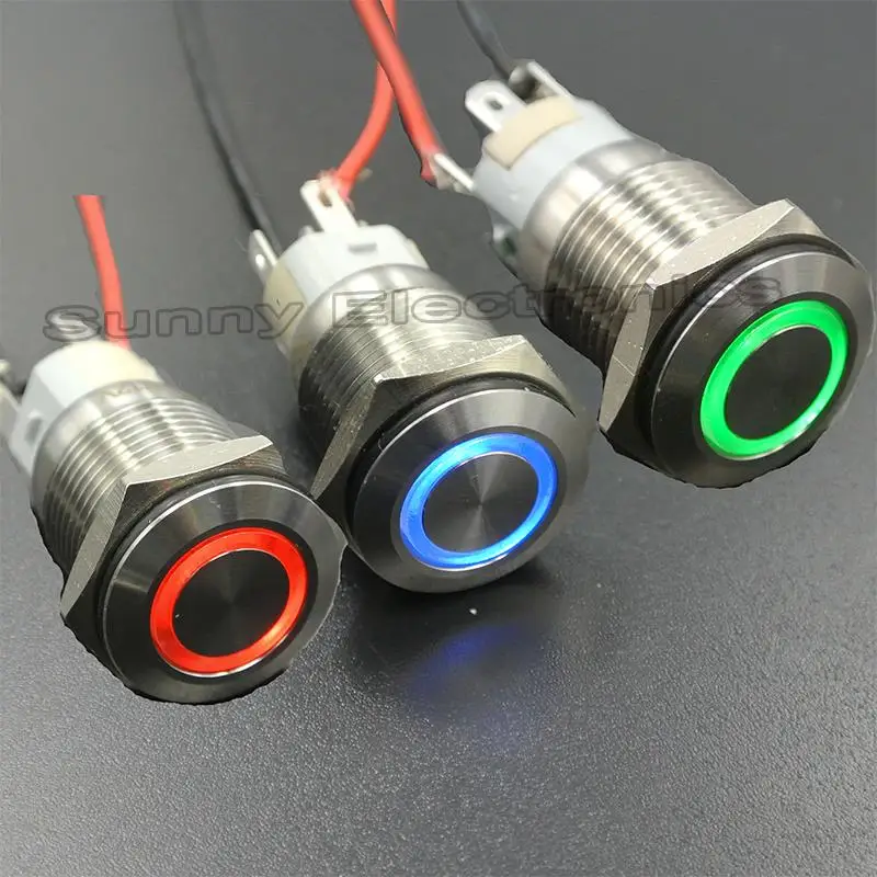 24V Momentary Push Button Switch 1NO1NC SPDT ON/OFF Metal Shell with