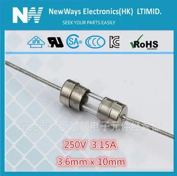 

20PCS/Lot 3.15A Glass fast Fuse 3.6*10mm 3.15A 250V with lead wire Fuse free shipping