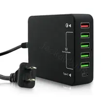 40 Вт QC3.0 type C USB зарядное устройство адаптер Быстрая Зарядка телефона быстрое зарядное устройство для iPhone 7 samsung huawei Y9 планшет настенное зарядное устройство ЕС Великобритания США