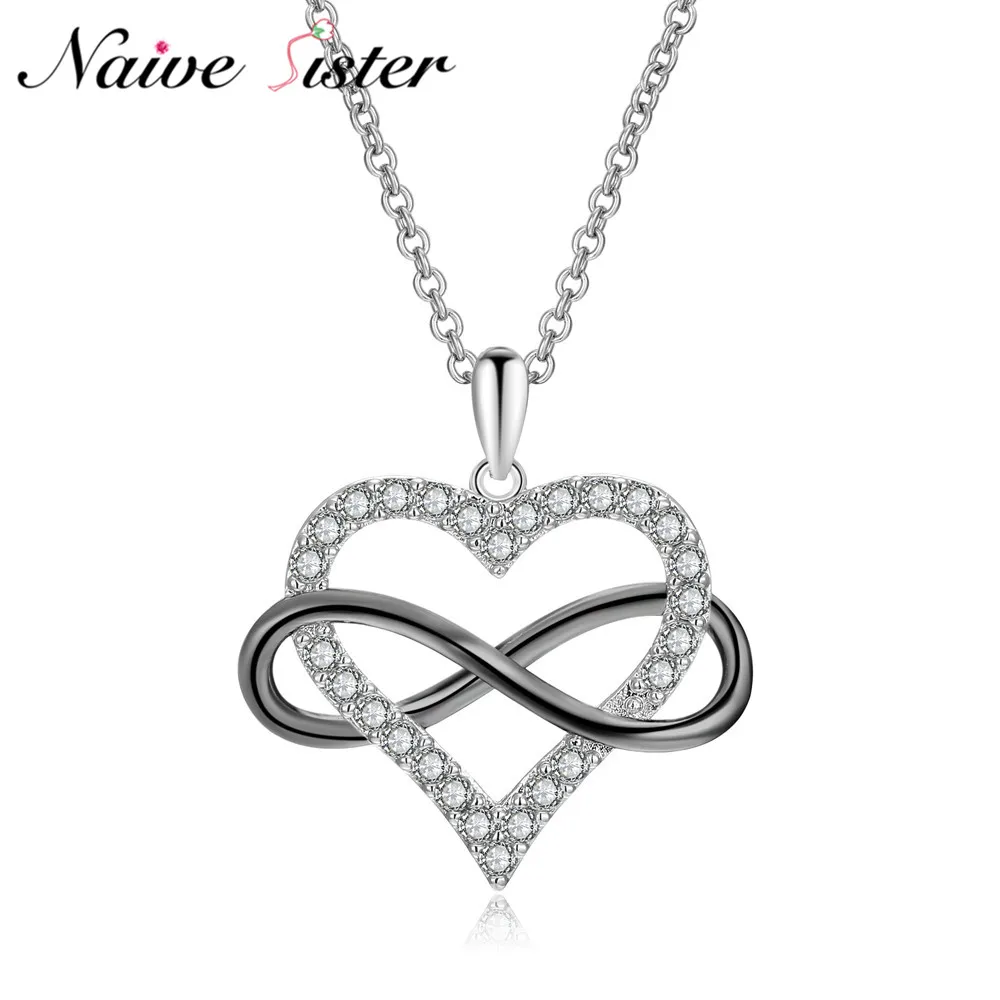 Infinity Heart Cross Pendant Dazzling AAA Cubic Zirconia Love Statement