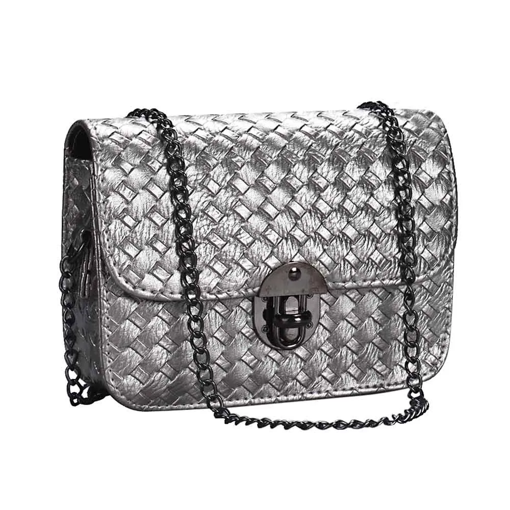 

Girl Leather Mini Small Woven Pattern Shoulder Bag Handbag Messenger