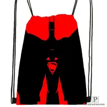 Пользовательские Бэтмен против Супермена походная сумка на шнурке милый рюкзак для детей(черная спинка) 31x40 см#180611-01-20