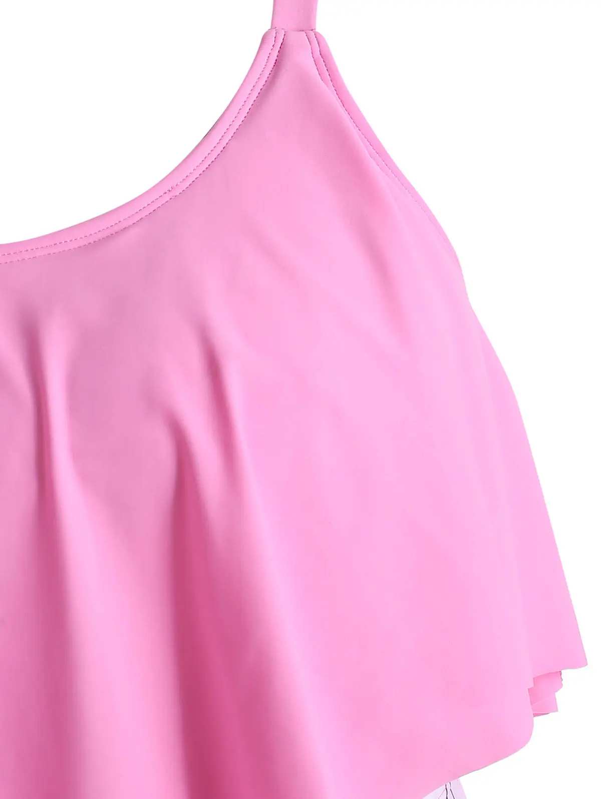 Rosegal زائد حجم بيكيني كشكش الأسماك مقياس طباعة Tankini مجموعة عالية مخصر الحلو مبطن لباس سباحة السترة مثير ثوب السباحة