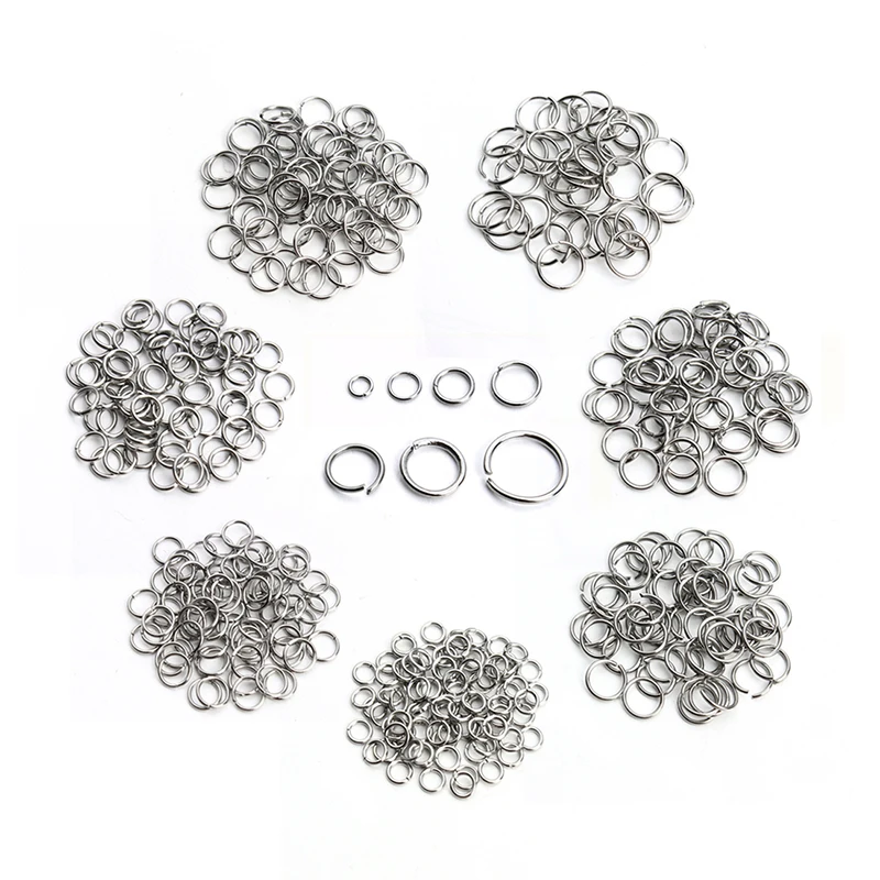 

Aclovex 100pcs Stainless Steel Open Jump Rings & Split Rings 4mm 5mm 6mm 7mm 8mm Metal Connectors for Diy Jewelry Making Finding