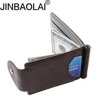 

JINBAOLAI Design Men Clutch Wallets Vintage Hasp Short Purses PU Leather Money Clips Thin Mens Wallet Male Purse Small Wallet
