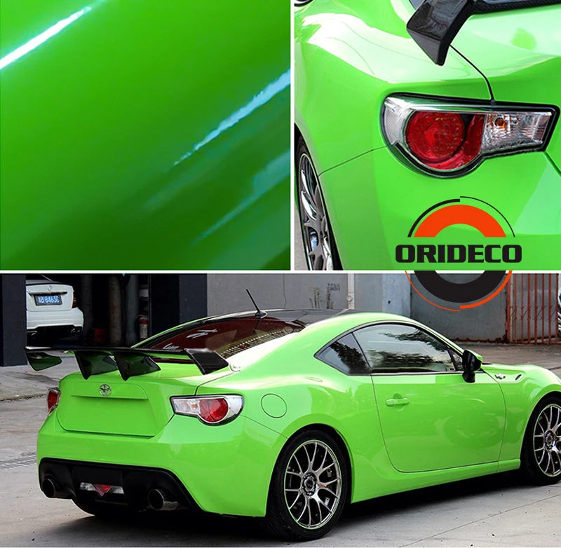 apple green highly glossy vinyl car wrapping 2