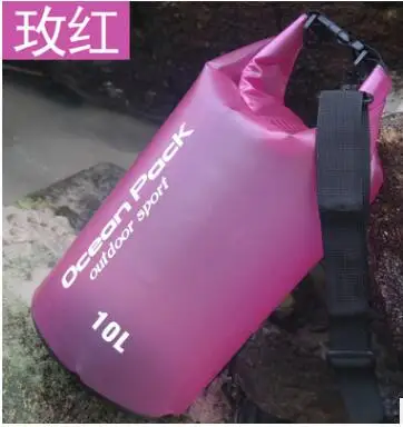 ПВХ Водонепроницаемый сухой мешок 5L 10L 20L 30L Открытый Дайвинг складная сумка для хранения Мужская Женская пляжная сумка для плавания рафтинг река океан рюкзак - Цвет: red15Ltransparent