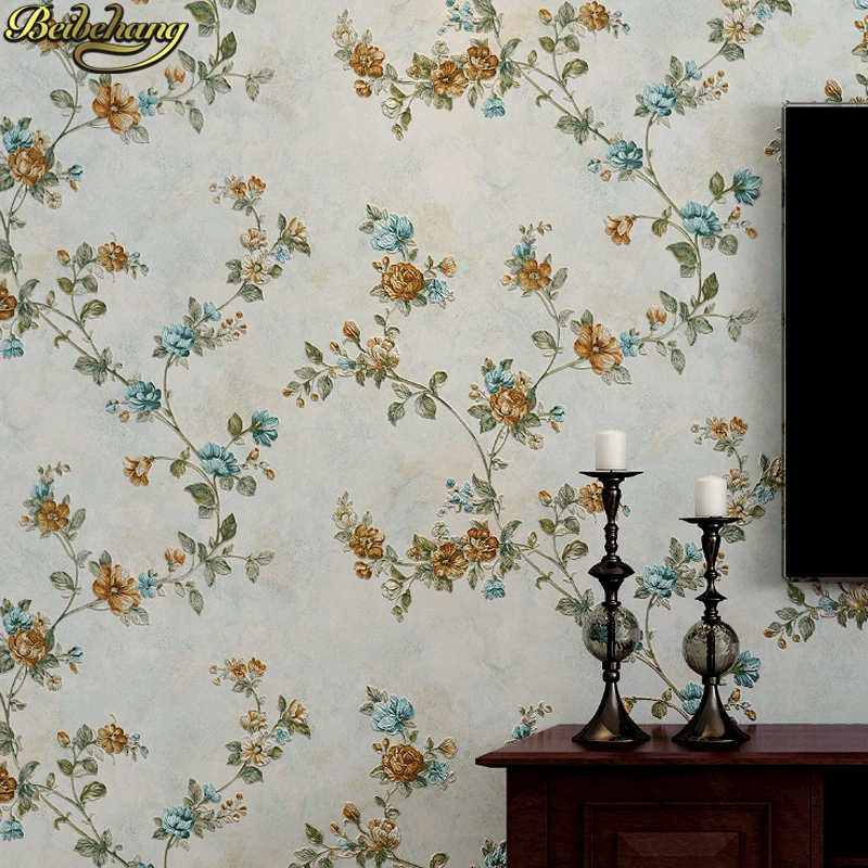 wall paper. Pune elephant emerald palm Southeast Asian style high-end non-woven wallpaper bedroom living room wallpaper backgrou