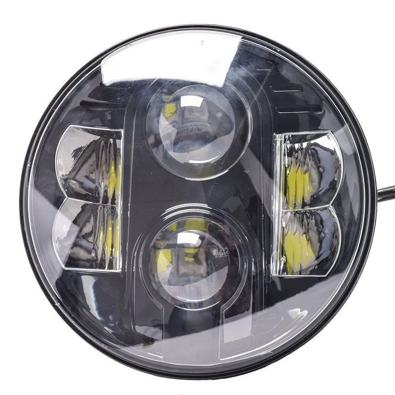  On Sale  2pcs E9 80W LED Auto headlight 7'' Round led headlight led Driving light Head lamp for Jee