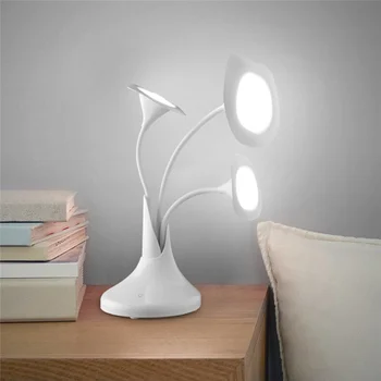 

LAIDEYI Modern Three Heads Desk Lamp Lampara Morning Glory Table Lampe Rechargeable USB Lamp Touch Senser Decorative Night Light