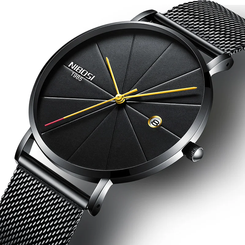 

NIBOSI Unisex Style Watch Men and Women Watch Luxury Famous Top Brand Dress Fashion Watch Quartz Wristwatches With Milanese Band