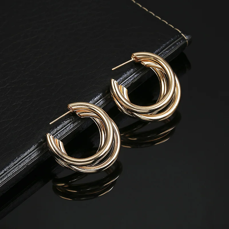 Простой Уникальный дизайн минималистичные ювелирные изделия серебряные золотые круглые серьги маленькие серьги-кольца Бохо индийские богемные Подвески Brincos - Окраска металла: Gold