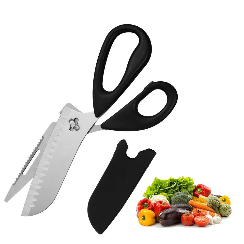 Kitchen Scissors, Ultra Sharp Multipurpose Heavy Duty Kitchen Shears, Santoku Knife for Chicken