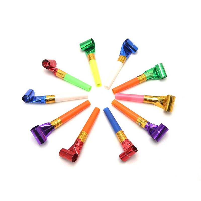 

10Pcs Blowers Blowouts Whistles Birthday Noisemaker Kid Toy Party Supplies W-store Sep11_A