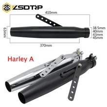 ZSDTRP Model A Universal 39-45mm Motorcycle Muffler Exhaust Retro Vertical Back Pressure Case For Harley-Davidson Two Sides