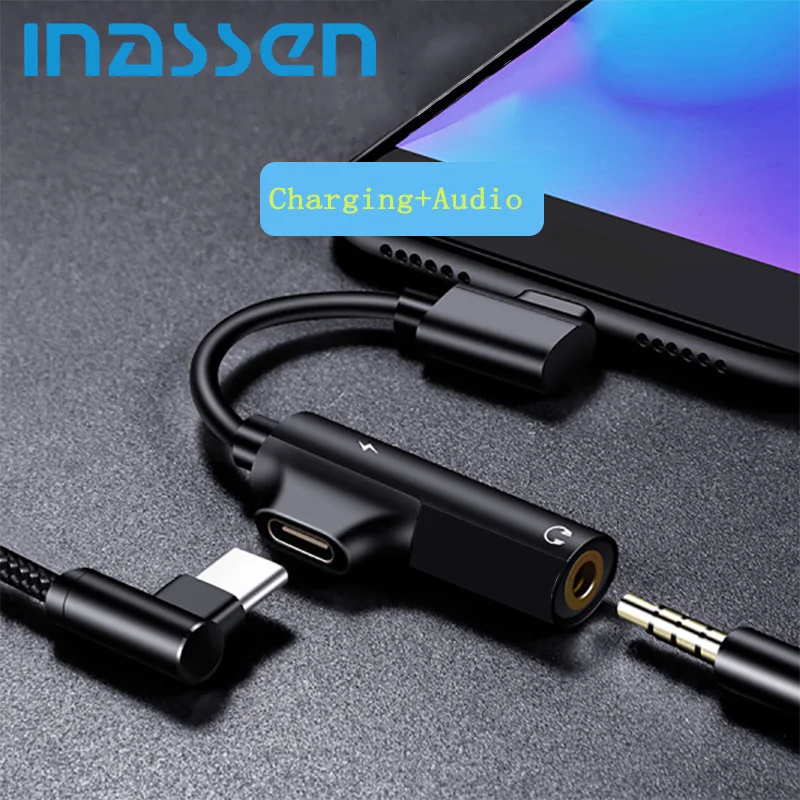 

USB Type-C Adapter to 3.5mm Jack Headphone Adapter for Huawei p20 Xiaomi Samsung Charging AUX Audio Support for Android System