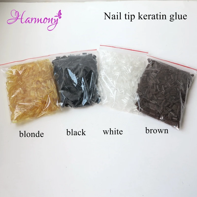 500pcs Nail Tip Keratin Glue Transparent brown black Color U Tip Hair keratin nail tip glue for Hot Fusion Pre Bonded Hair 500pcs Nail Tip Keratin Glue Transparent brown black Color U Tip Hair keratin nail tip glue for Hot Fusion Pre Bonded Hair