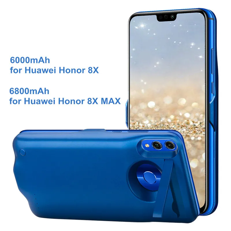 6000/6800 мАч ультра тонкий Задний зажим батарея Внешний аккумулятор для Huawei Honor 8X