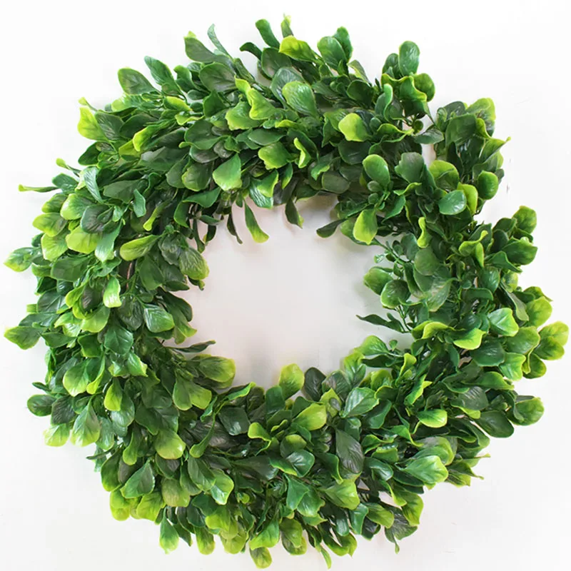 

Artificial Green Leaf Wreath For Wedding Decoration Wall Hanging Flower Garland DIY Wreath Floral Home Garden Door Window Decor