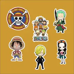 6 шт./лот one piece Луффи Саурон Тетрадь Холодильник Скейтборд тележка случае таблички рюкзак таблицы водонепроницаемый автомобиля стикер