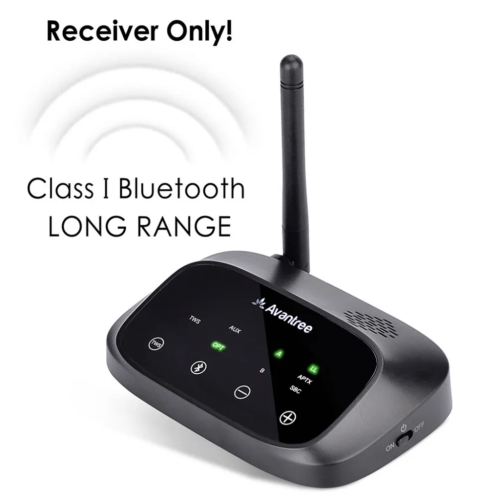 

Avantree LONG RANGE Bluetooth Receiver for OPTICAL & 3.5mm Audio Home Stereo & Speakers Voice LED display Wireless receiver