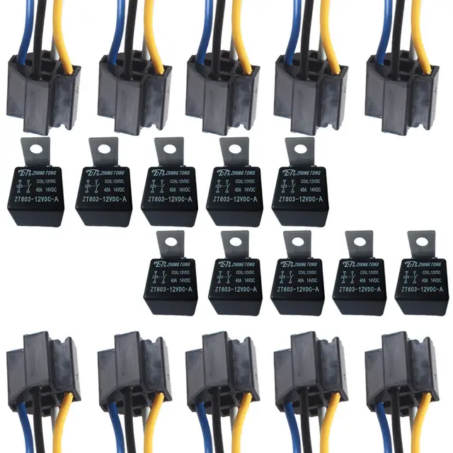 uxcell/® DC 12V 40A SPST 4 Pin Automotive Car Relay with 4 Wires Harness Socket