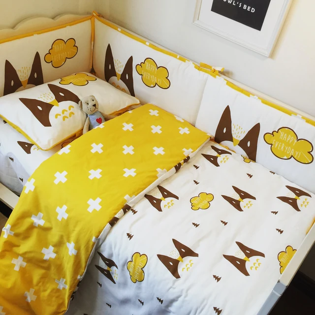 baby bedding sets 3pcs cute no stimulation cotton cartoon pattern no sheets on bed