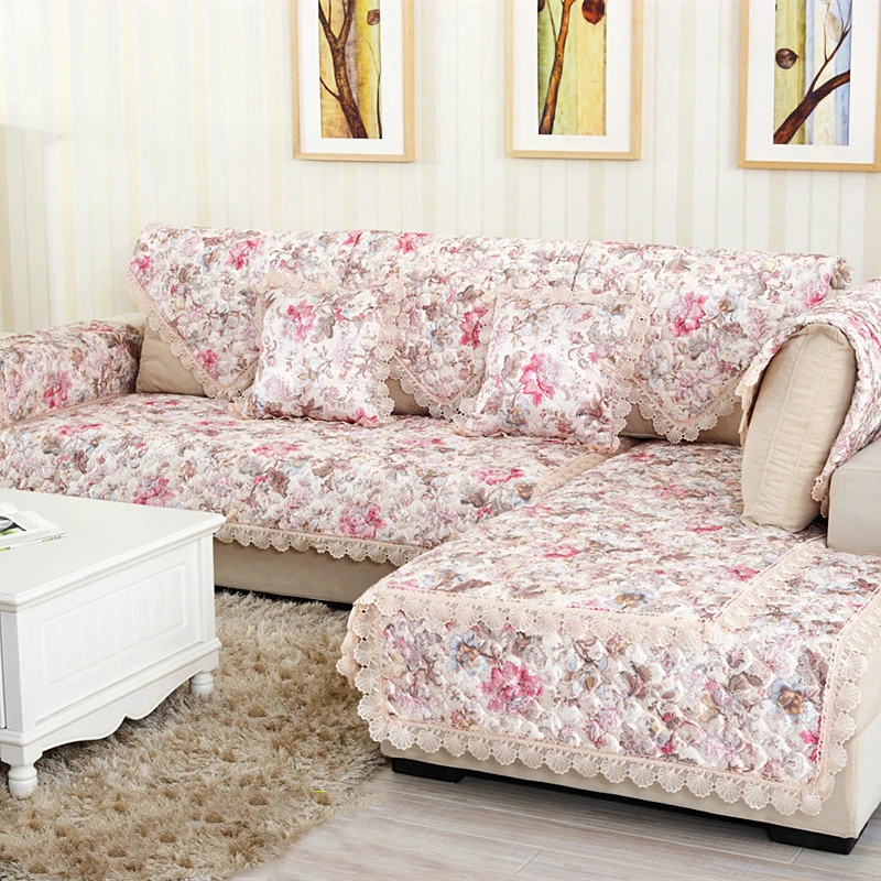 

3D Flower Pattern Sofa Cover Towel Slipcover Plush Fabric Thick Sofa Modern Non-slip Sofa Couch Cover Corner Towel Mats 1PCS