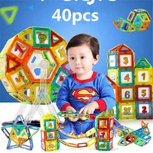 40 Teile/satz standard größe magnetischen bausteine Modell Spielzeug Ziegel designer Erleuchten Ziegelsteine magnetische Keine box