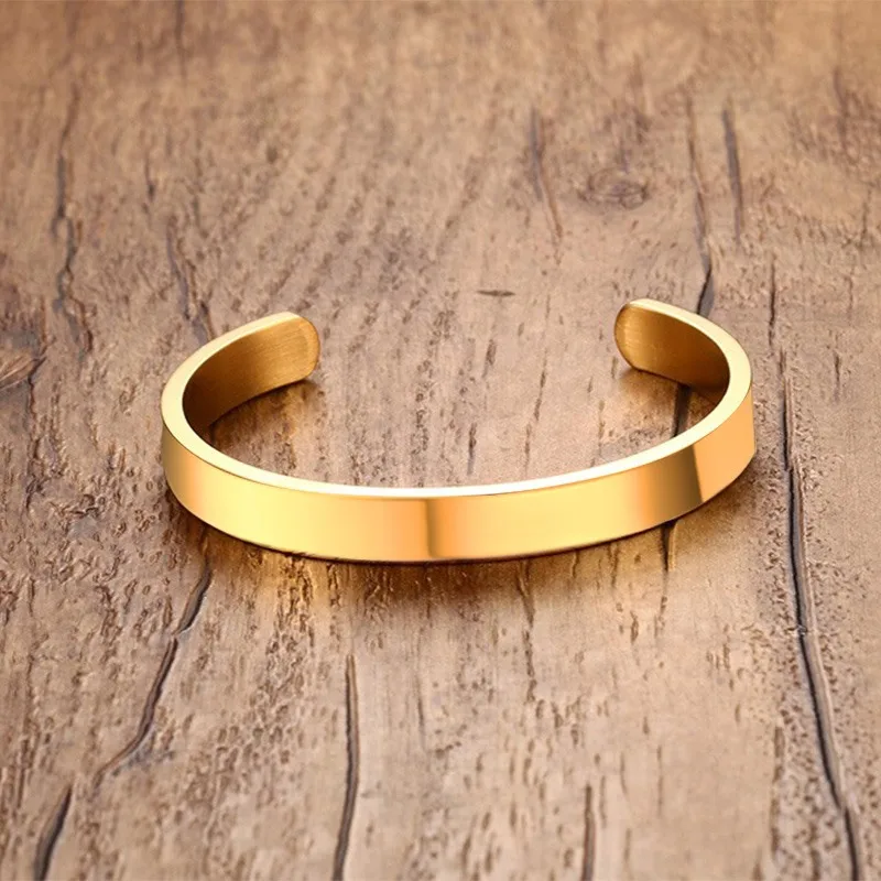 Mens Stainless Steel Bracelet Metal Bracelet Cuff Bangle 2.5