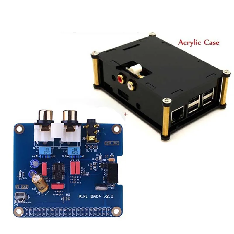 Модуль звуковой карты Raspberry Pi 3 интерфейс I2S HIFI DAC Плата расширения + черный