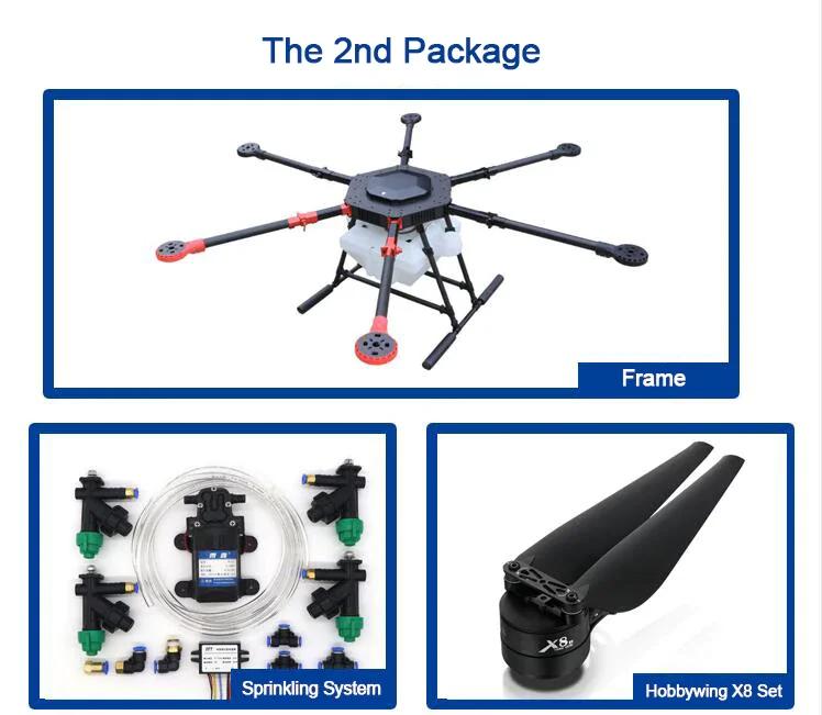 15L 6 оси сельхозназначения Дрон, Мультикоптер БПЛА Дрон с авто/полу-Авто распыления системы для сельского хозяйства - Цвет: 2nd Package