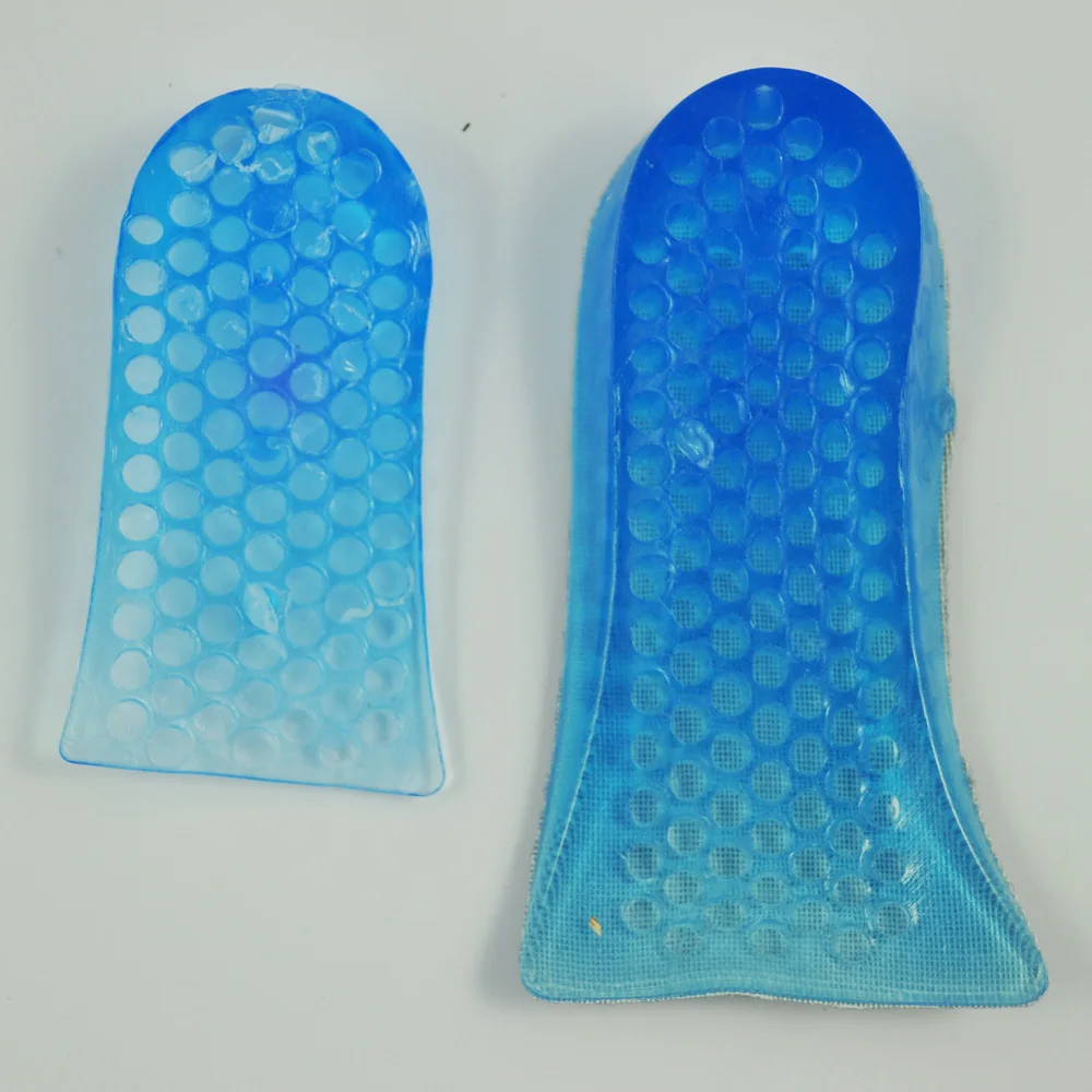 

1 pair 2-layers heel soles height-increase growing detachable Silicone-blue