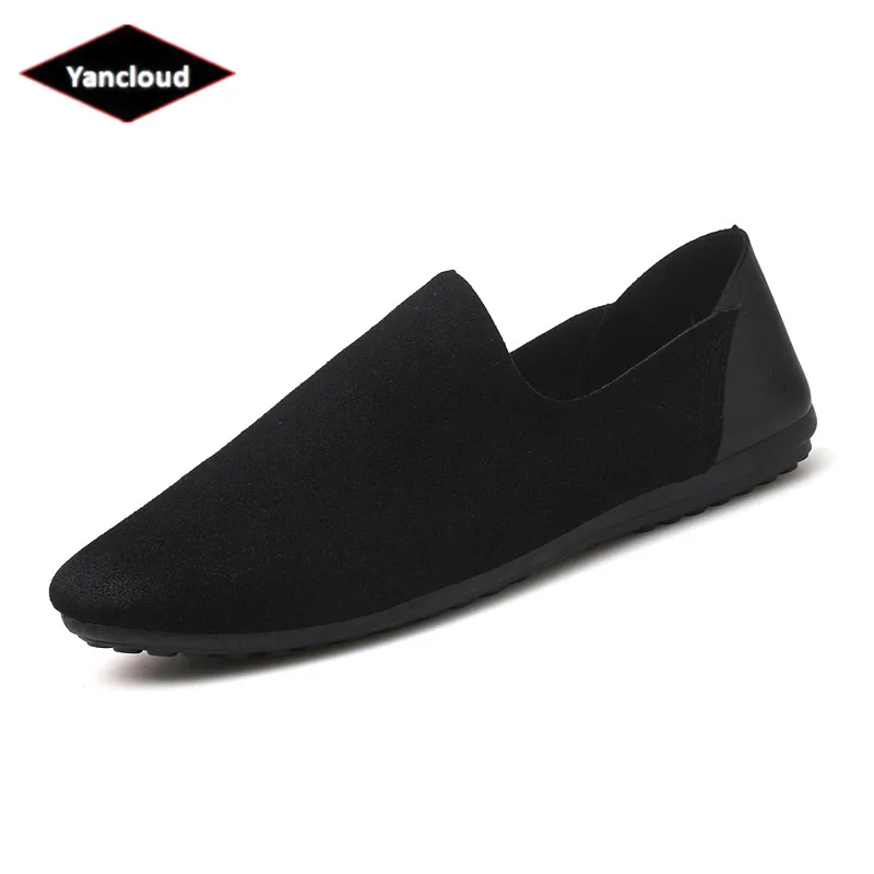 2019 Fashion Pure Black Red Flats artificial Leather Casual Shoes Men Light Soft Loafers Size 39-44 Driving Shoes Man Moccasin