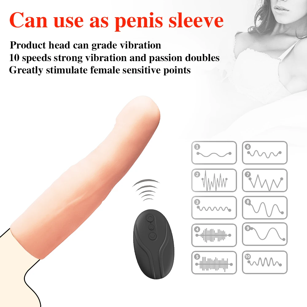 Clitoris Stimulate Vibrator For Men Penis Thicken Extended Ejaculation Dick Condom Penis Sleeve Remote Vibrator Sex Toys For Men  (13)
