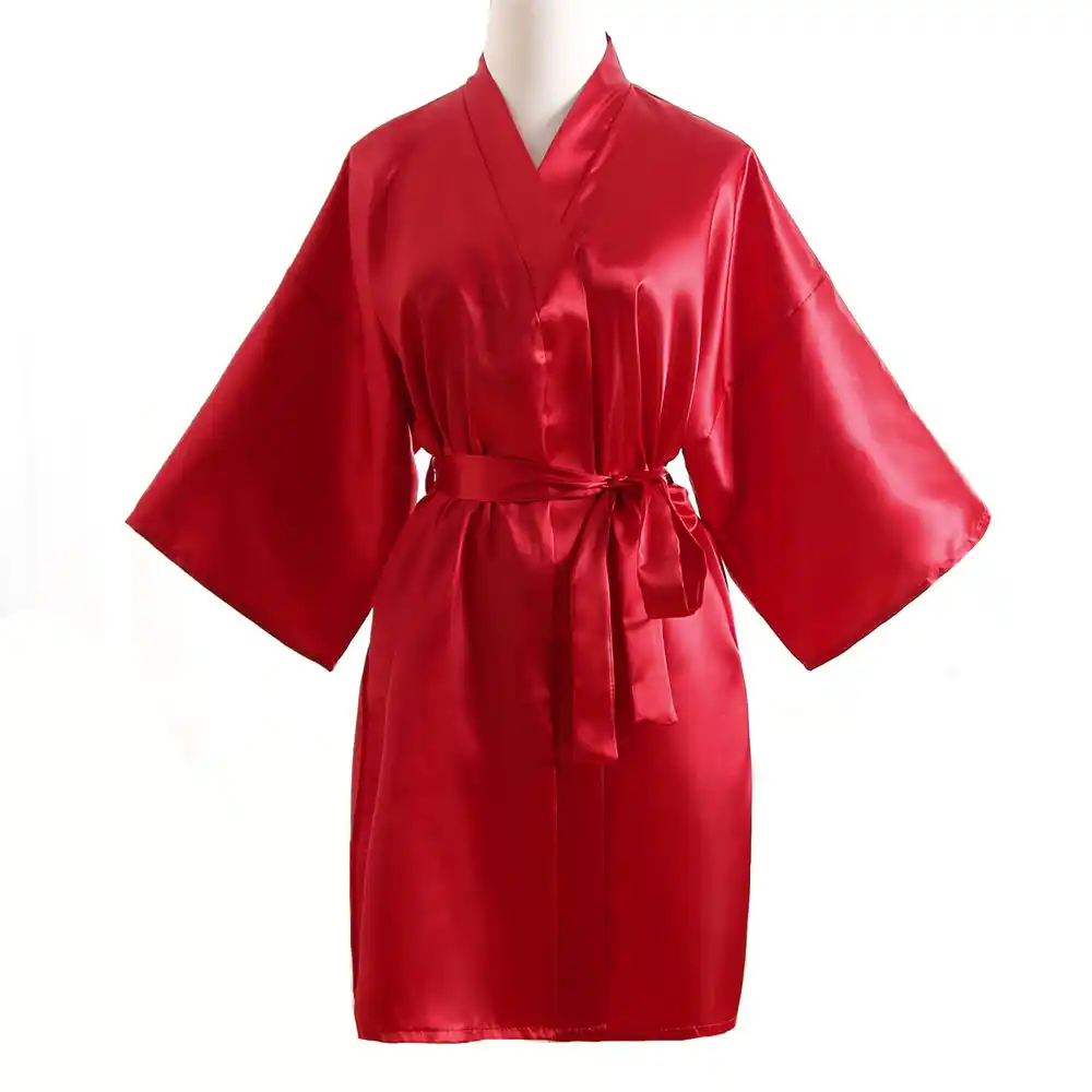 Red silk robe Clearance