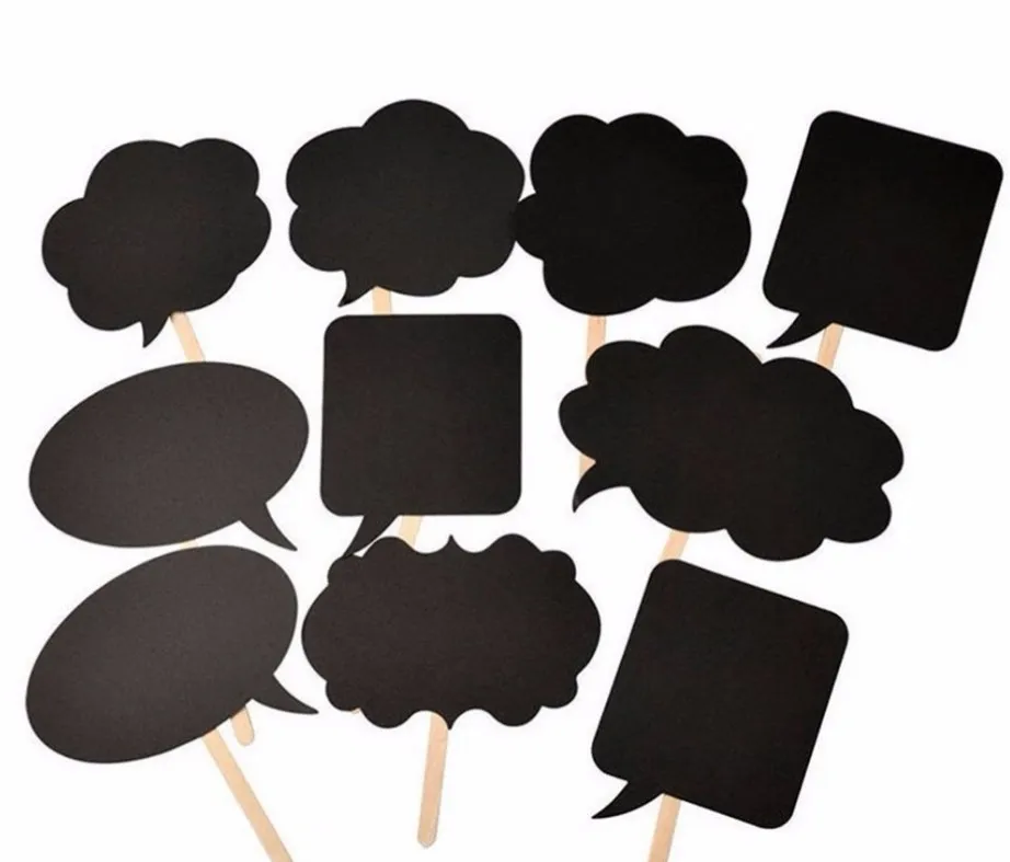 Сделай Сам 10 unids negro tarjetas palos pegamento фотокабина реквизит amor фотография boda decoración fiesta