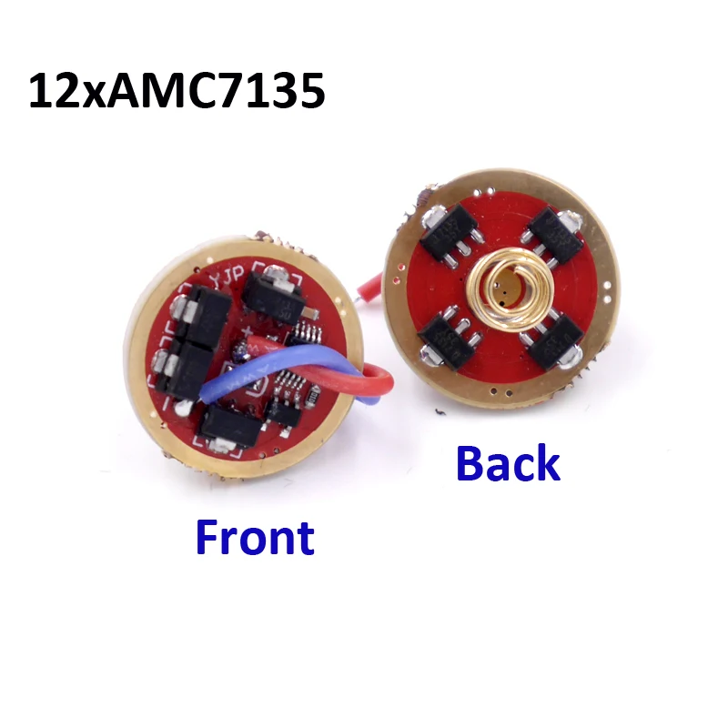 20 мм флейта 10 xamc7135 12xAMC7135 3/5 режимов для Cree XML T6 U3 U2 XPL HI V3 V2 V5 V6