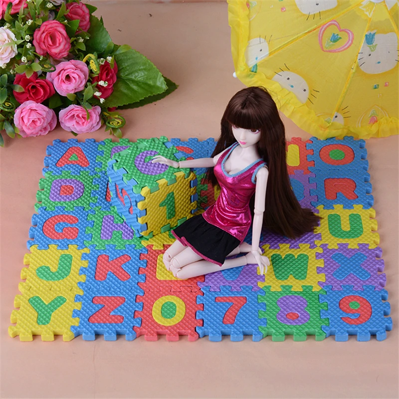 ① Мини-головоломка Письмо Мат Барби Кукла Мебель Коврик для йоги DIY Игрушка 1/6 BJD SD Fr Monsther Ку ★