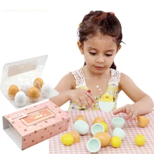 Малыш Ролевые игры игрушка набор деревянный яичного желтка Кухня Еда детей Рождественский подарок детям Игрушечные лошадки деревянный Игрушечные лошадки дошкольного образования детские игрушки